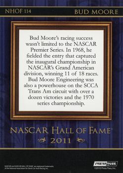 2011 Press Pass Eclipse - NASCAR Hall of Fame #NHOF 114 Bud Moore Back