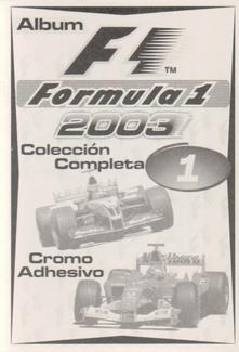 2003 Edizione Figurine Formula 1 #1 FIA Formula 1 World Championship Back