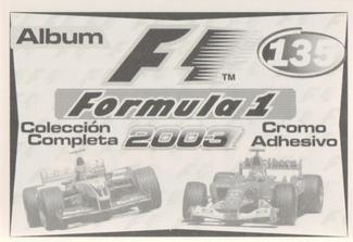 2003 Edizione Figurine Formula 1 #135 Sauber Petronas Back