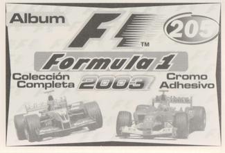 2003 Edizione Figurine Formula 1 #205 Olivier Panis Back