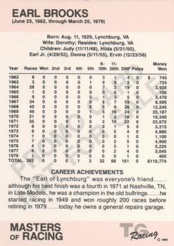 1991-92 TG Racing Masters of Racing Update - Promos #NNO Earl Brooks Back