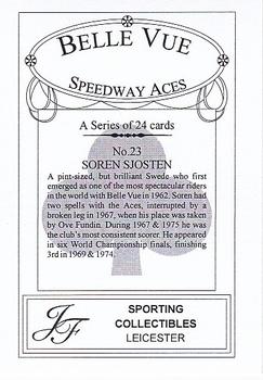 2001 J F Sporting Belle Vue Speedway Aces #23 Soren Sjosten Back
