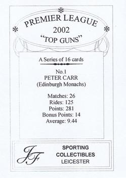 2002 J F Sporting Speedway Premier League 2002 #1 Peter Carr Back