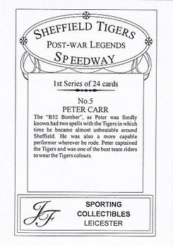 2001 J F Sporting Sheffield Tigers Speedway Post War Legends #5 Peter Carr Back