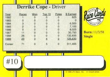 1990 Maxx - Glossy #10 Derrike Cope Back