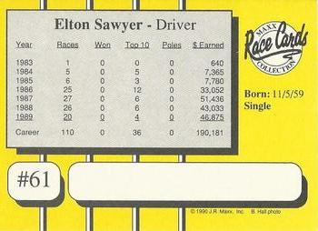1990 Maxx - Glossy #61 Elton Sawyer Back