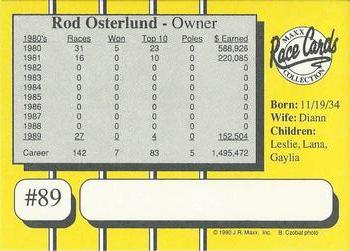 1990 Maxx - Glossy #89 Rod Osterlund Back