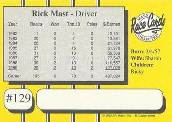 1990 Maxx - Glossy #129 Rick Mast Back