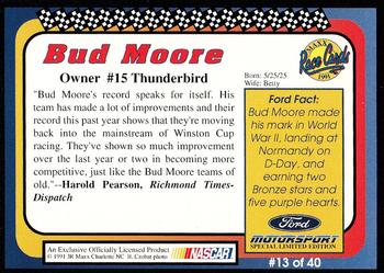 1991 Maxx Ford Motorsport #13 Bud Moore Back