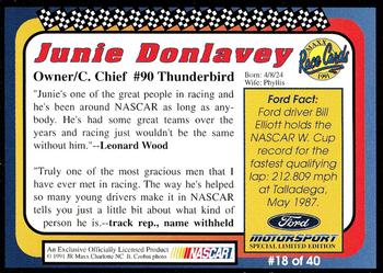 1991 Maxx Ford Motorsport #18 Junie Donlavey Back