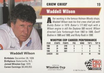 1991 Pro Set #19 Waddell Wilson Back