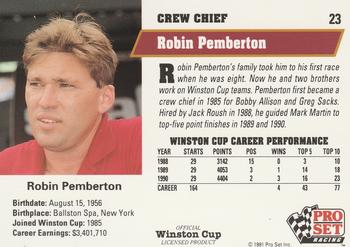 1991 Pro Set #23 Robin Pemberton Back