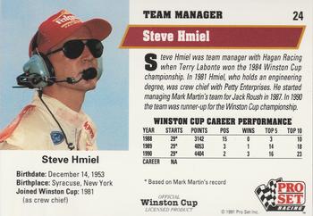 1991 Pro Set #24 Steve Hmiel Back