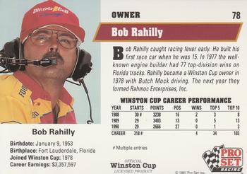 1991 Pro Set #78 Bob Rahilly Back