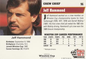 1991 Pro Set #96 Jeff Hammond Back