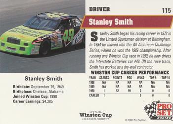 1991 Pro Set #115 Stanley Smith Back