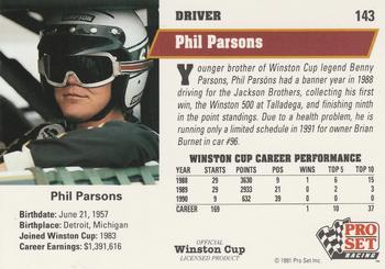 1991 Pro Set #143 Phil Parsons Back