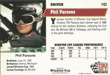 1991 Pro Set #143 Phil Parsons Back