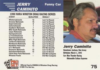 1991 Pro Set NHRA #75 Jerry Caminito's Car Back