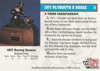 1991 Pro Set Petty Family #26 A Third Championship Back