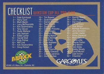 1992 Maxx All-Pro Team #NNO Checklist Back