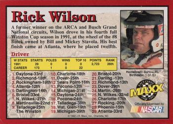 1992 Maxx Craftsman #NNO Rick Wilson Back