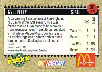 1992 Maxx McDonald's All-Star Race Team #35 Kyle Petty Back