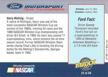 1992 Maxx Ford Motorsport #23 Harry Melling Back