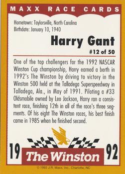 1992 Maxx The Winston #12 Harry Gant Back