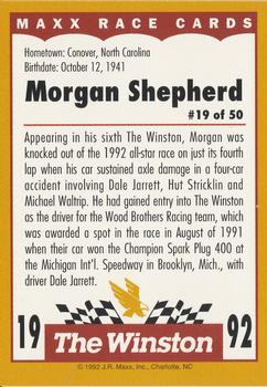 1992 Maxx The Winston #19 Morgan Shepherd Back