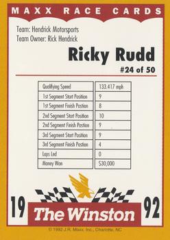 1992 Maxx The Winston #24 Ricky Rudd's Car Back