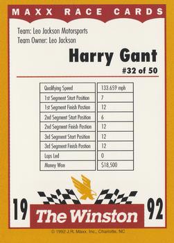 1992 Maxx The Winston #32 Harry Gant's Car Back