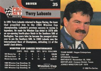 1992 Pro Set #35 Terry Labonte Back