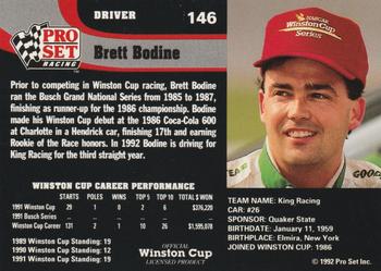 1992 Pro Set #146 Brett Bodine Back