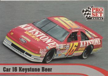 1992 Pro Set #181 Car 16 Keystone Beer Front