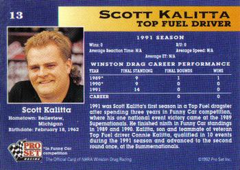 1992 Pro Set NHRA #13 Scott Kalitta Back