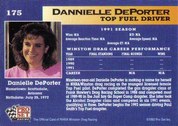 1992 Pro Set NHRA #175 Dannielle DePorter Back