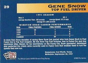 1992 Pro Set NHRA #29 Gene Snow Back