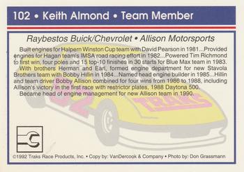 1992 Traks #102 Keith Almond Back