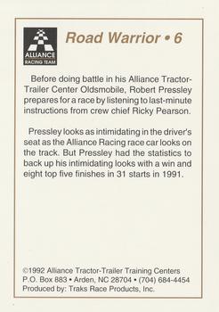 1992 Traks Alliance Robert Pressley #6 Robert Pressley Back