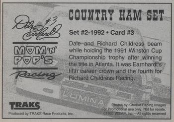 1992 Traks Mom-n-Pop's Ham Dale Earnhardt #3 Dale Earnhardt / Richard Childress Back