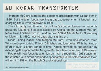 1992 Traks Racing Machines #10 Kodak Transporter Back