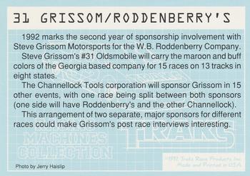 1992 Traks Racing Machines #31 Grissom/ Roddenberry's Back