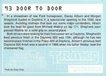 1992 Traks Racing Machines #93 Door to Door Back