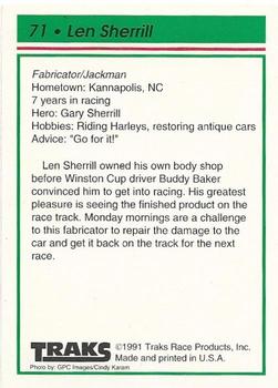 1992 Traks Team Sets #71 Len Sherrill Back