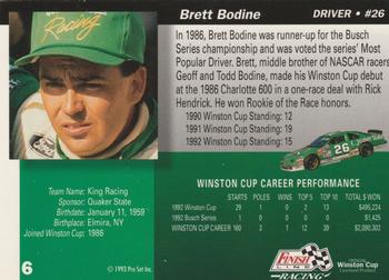 1993 Finish Line - Silver Series '93 #6 Brett Bodine Back