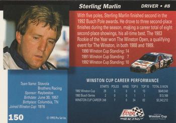 1993 Finish Line - Silver Series '93 #150 Sterling Marlin Back