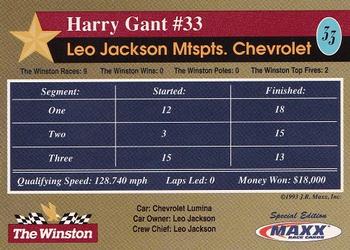1993 Maxx The Winston #33 Harry Gant's Car Back