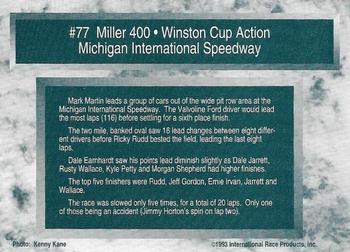 1993 Traks - First Run #77 Miller 400 Back