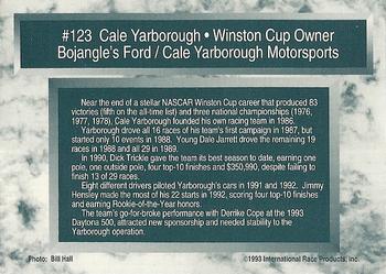 1993 Traks - First Run #123 Cale Yarborough Back